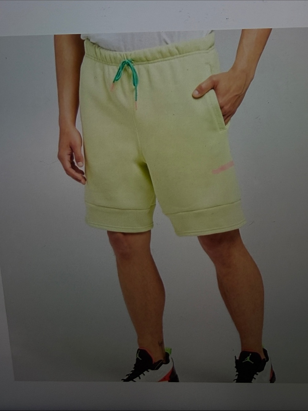 Jordan Nike Jumpan Fleece shorts Lime Light Men’s SzS
